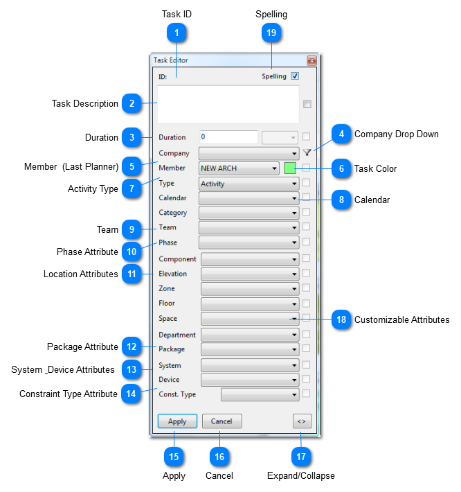 The Task Editor Dialog