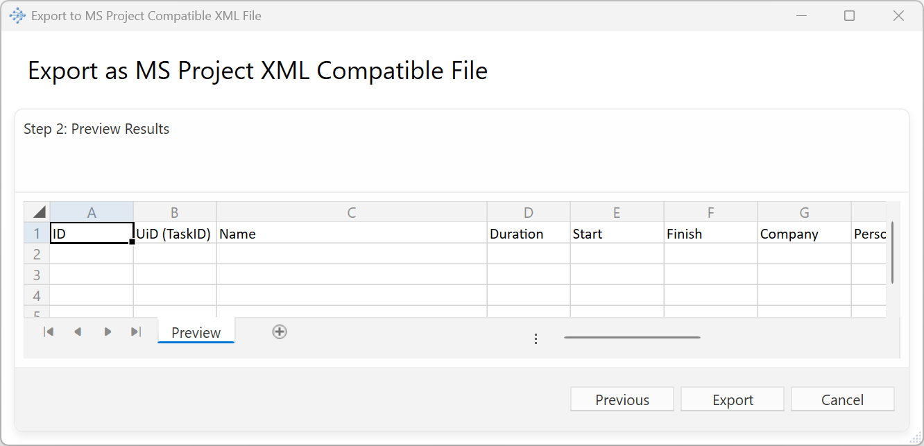 6.3.4. MS Project XML File