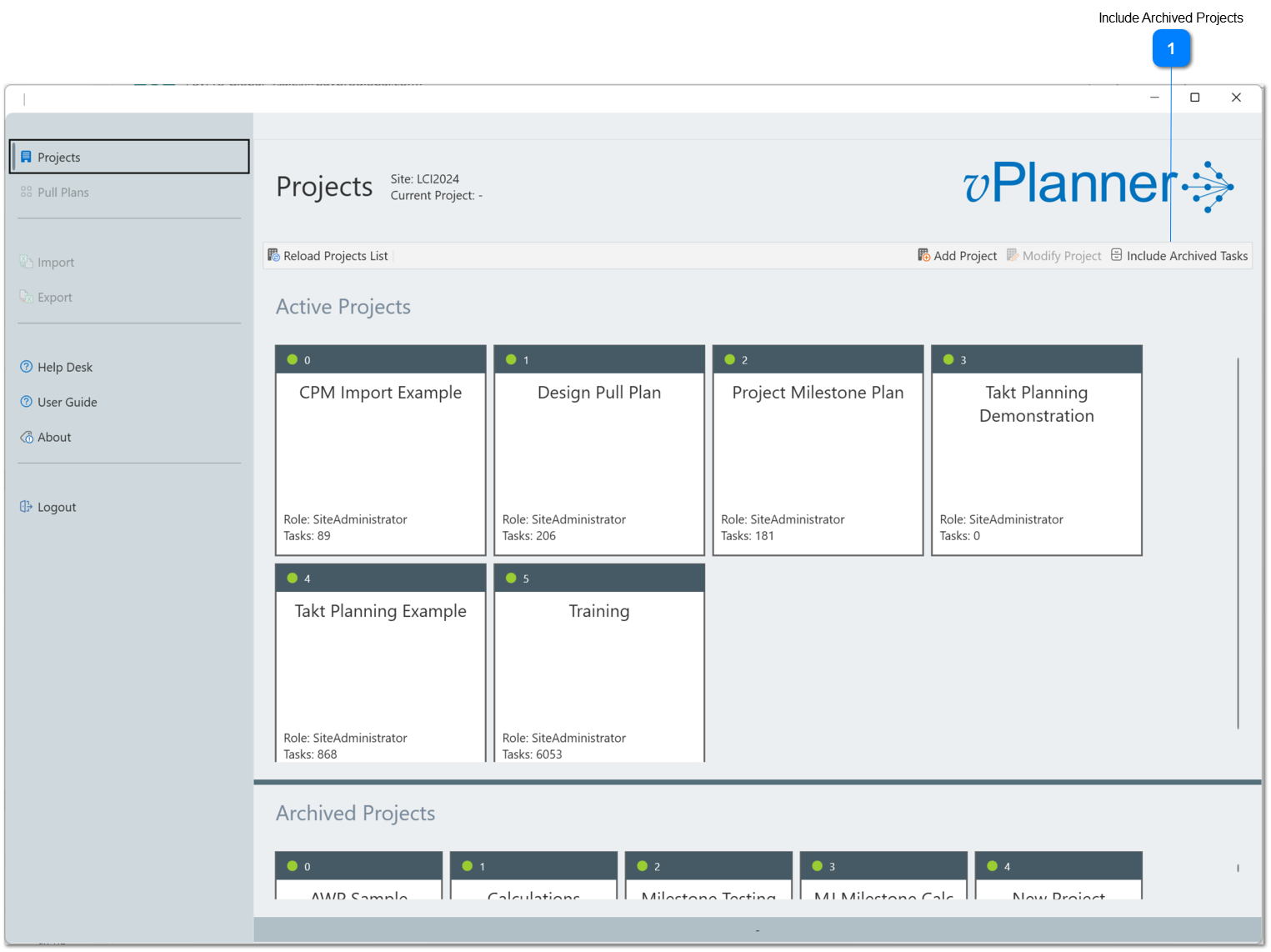 3.1. The Projects Page